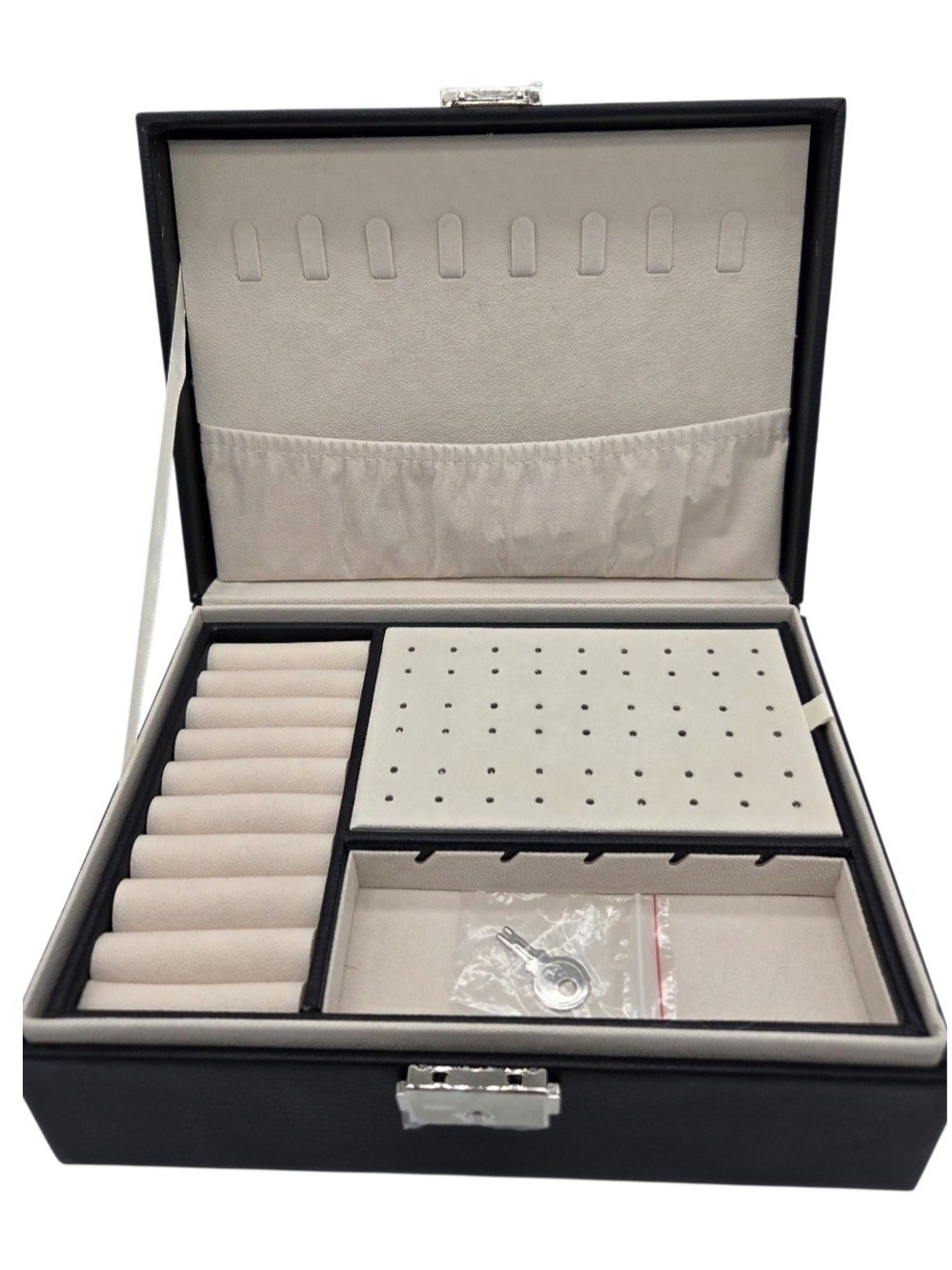 Jewelry Organizer Storage Box in Black and Cream - Unbranded